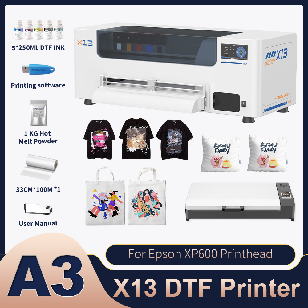 エプソン XP600 用 A3 DTF プリンター、ダイレクト・トゥ・フィルム熱転写 T シャツ印刷機、シャツやパーカー用 A3 DTF プリンター