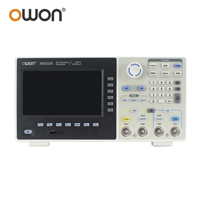 OWON XDG2030 任意波形信号発生器 30MHz 500MSa/s 2CH 7 インチマルチタッチスクリーン 14 ビット 10Marb 波形長