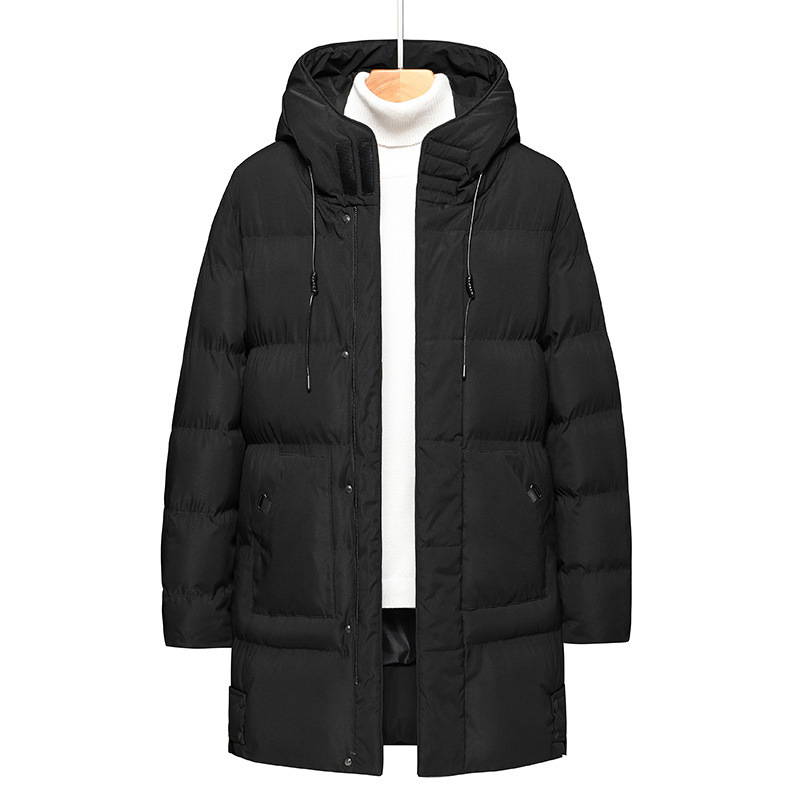 ブランド服男性冬パーカー暖かい厚いフード付きジャケット男性カジュアル生き抜く防風コートロング防風パッド入りジャケットパーカー