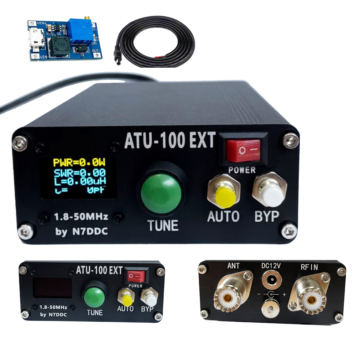 ATU-100 atu100 マシン 1.8-50MHz ATU100mini 自動アンテナチューナー N7DDC 7x7 3.2 ファームウェアプログラム OLED