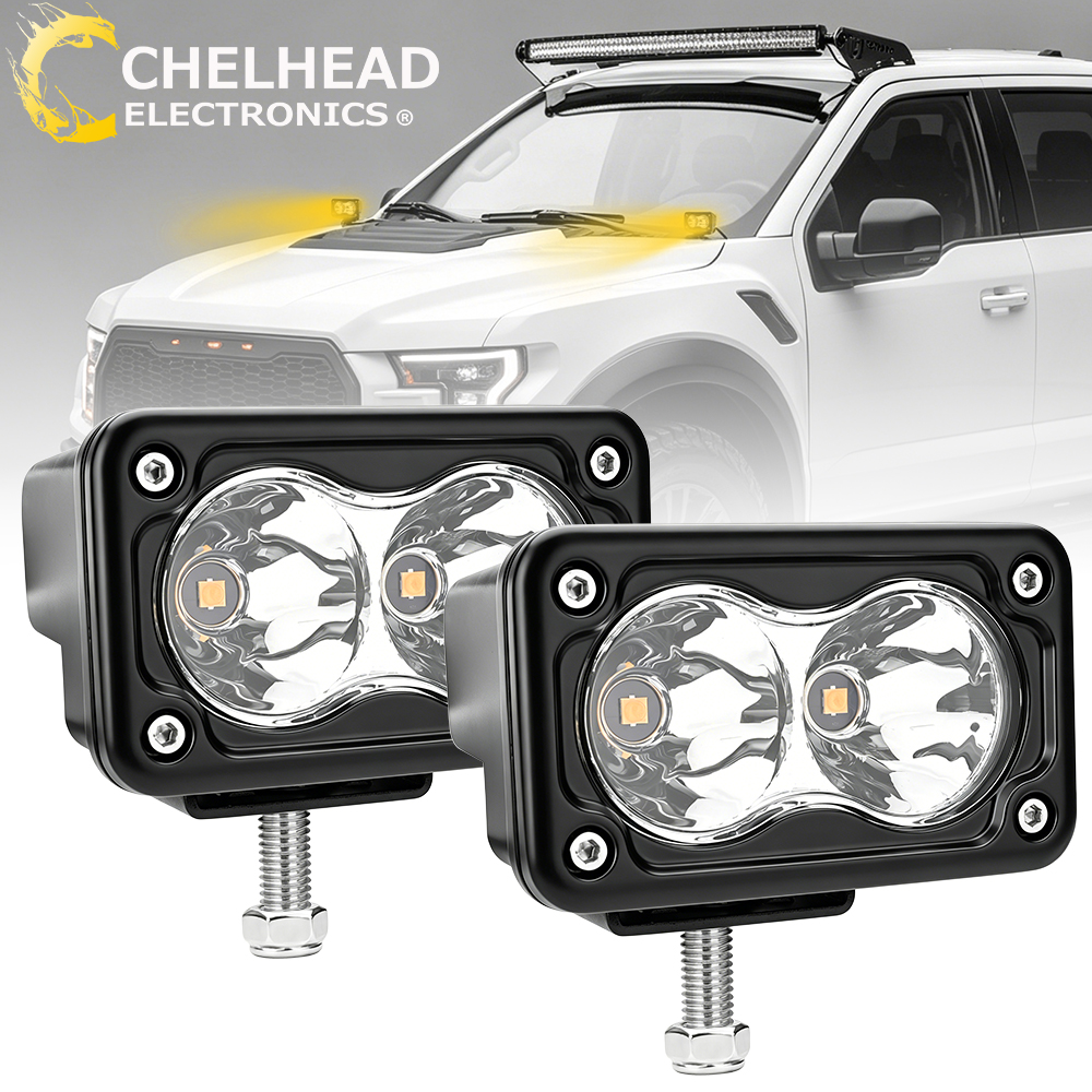 フォグアンバーライトポッドスポットビーム 20 ワット 3 インチ 12 V 24 V LED 補助作業照明オートバイ車 SUV ATV オフロードバス RV