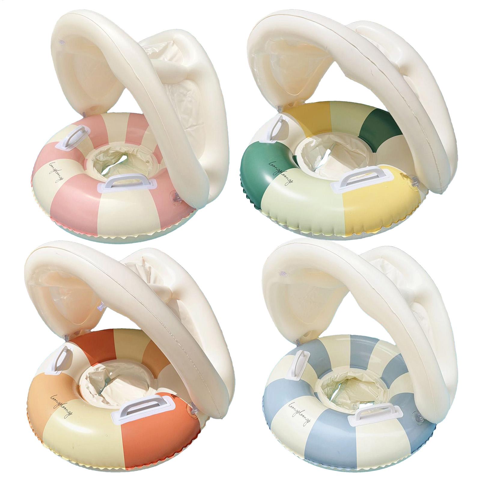 子供水泳フロートサークルサンシェードサンキャノピー付き PVC インフレータブル水泳フロートベビープールフロートビーチバスプール用