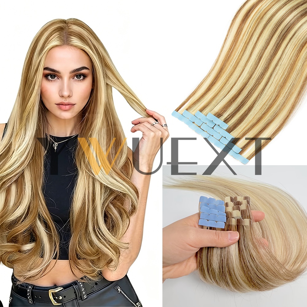 ミニテープインヘアエクステンション人毛12インチ-20インチレミー人毛両面目に見えないシームレステープインヘアエクステンション10個ヘアエクステンション