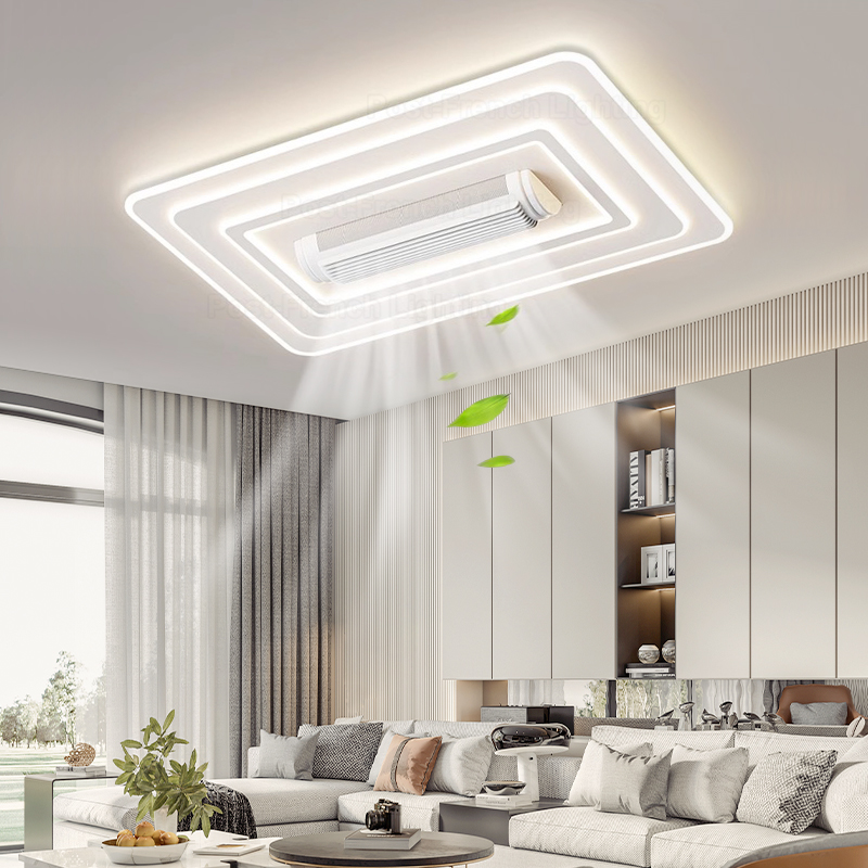 現代の LED ブレードレスシーリングファンランプリビングルームの寝室の家の装飾シーリングファン照明目に見えないブレードレスシーリングファンライト
