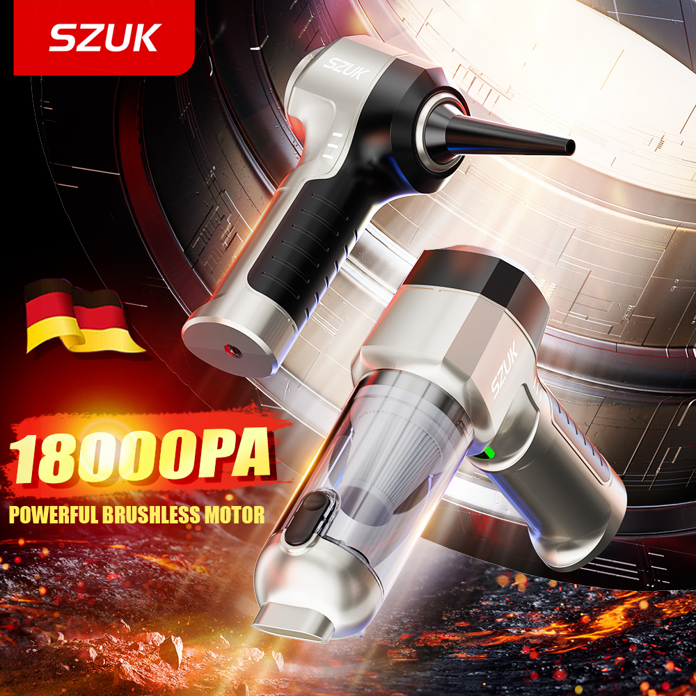 SZUK 強力な車の掃除機 18000PA ハンドヘルドポータブル洗浄機強力な吸引ワイヤレスミニ掃除機車用