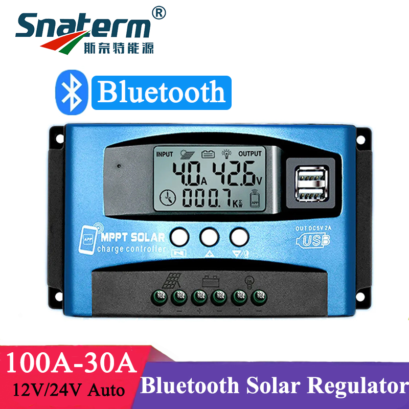 MPPT ソーラー充電コントローラ 30A 40A 50A 60A 100A 12V 24V 自動デュアル USB 負荷放電器ソーラーパネルレギュレータ LCD ディスプレイ