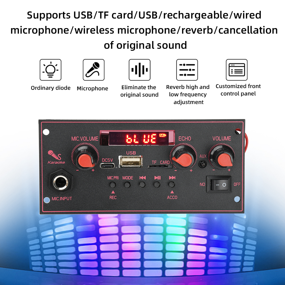 DC 3.7-5V MP3 Bluetooth デコードボードアンプボードマイク機能付き 2x10W アンプ付き真のステレオサウンド