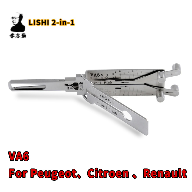 VA6 LISHI 2-in-1 プジョー用シトロエン用ルノースマートドア開口ツールキット Lishi ピック鍵屋ツール