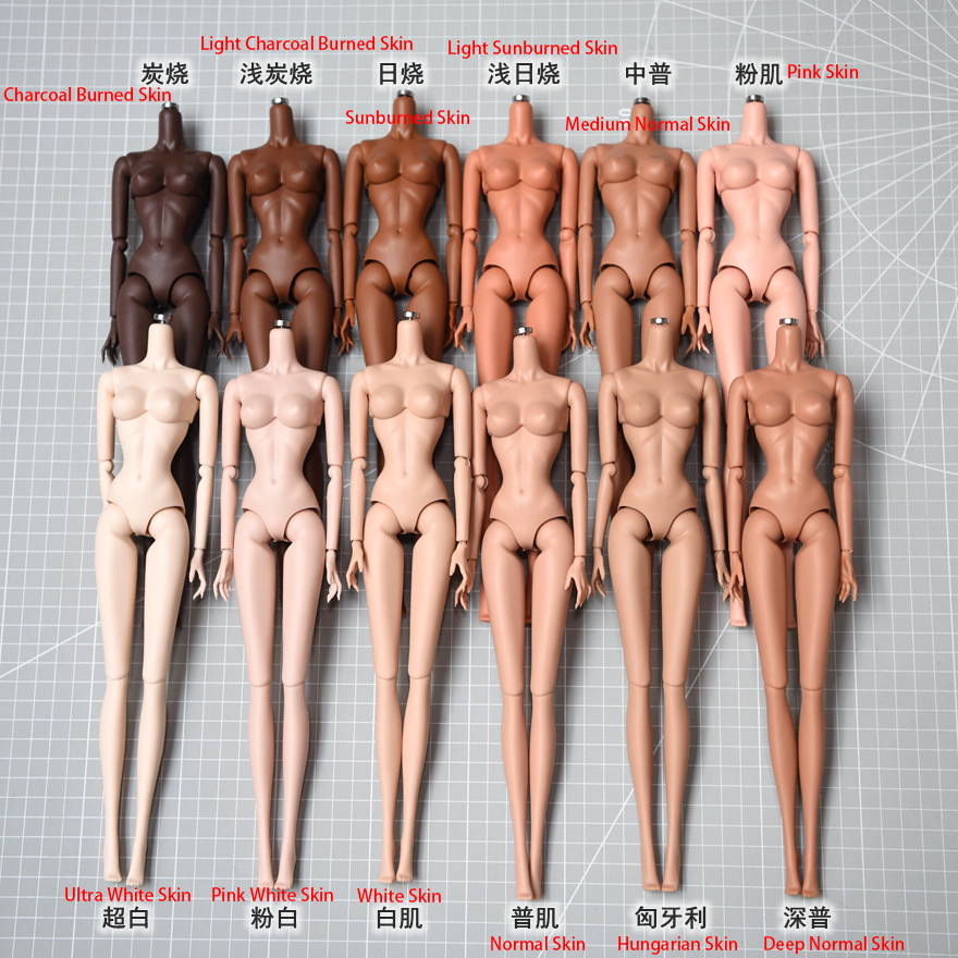 新しい LULY/スーパーモデル人形ボディおもちゃ 12 肌のトーン高品質交換用巨乳 1/6 ボディパーツ取り外し可能なバビ人形
