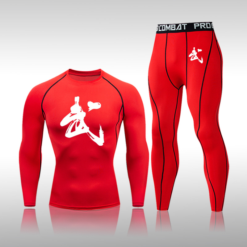 紳士服スポーツウェア圧縮セット男性夏半袖タイツトレーニングベースレギンス Tシャツスキーサーマル下着
