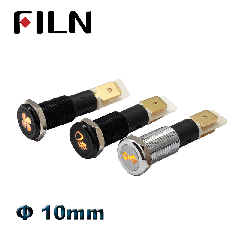 10 ミリメートル 12V 車のダッシュボード警告表示灯 12v 24v 赤緑青白アンバー LED パイロットライト信号ランプ防水