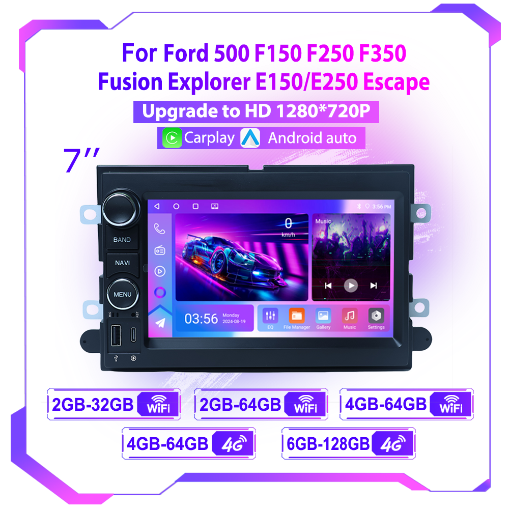 Android ラジオフォード F150 F250 F350 フュージョンマスタングエクスプローラーエッジフォーカスマルチメディアプレーヤー 7 "タッチスクリーン Carplay 自動ステレオ