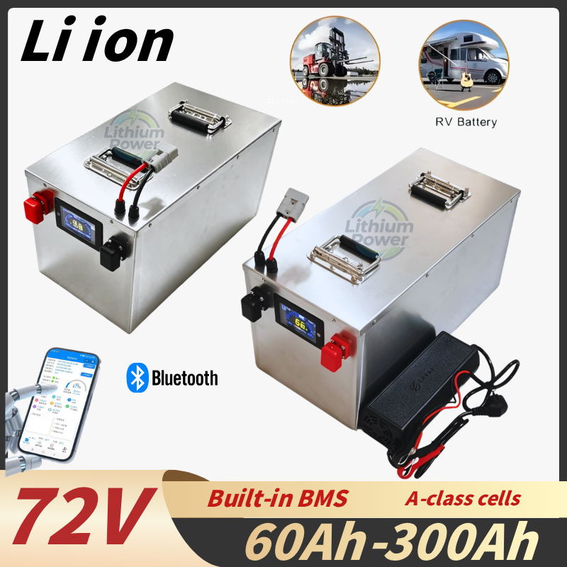 72V 高容量リチウムイオンリチウムバッテリー 60Ah-300Ah Bluetooth 付き 7KW-14KW 電動スクーターオートバイ三輪車ハイブリッド Vehi