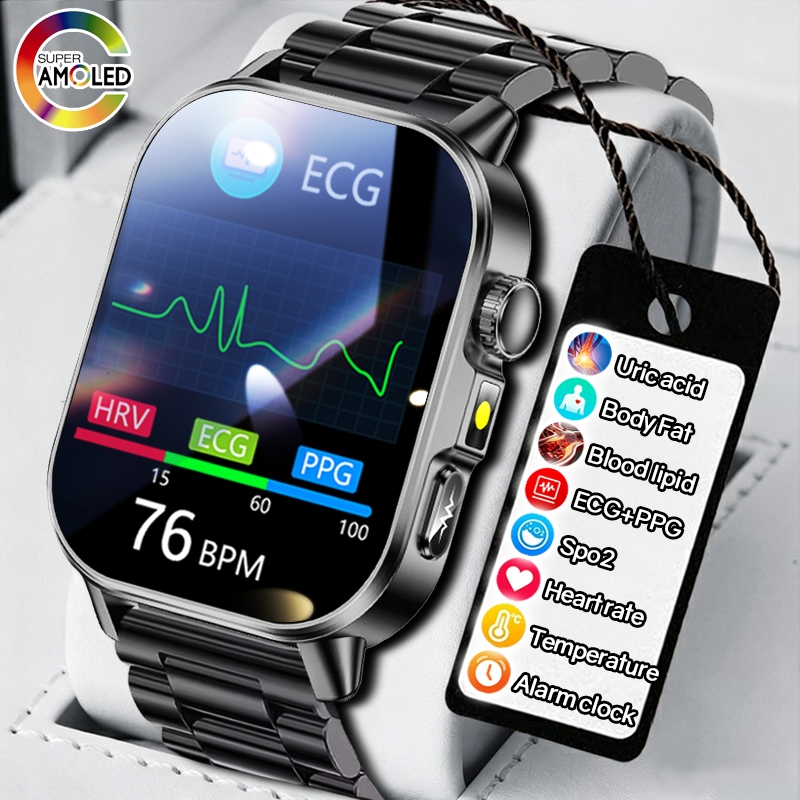 2026 新しい正確な健康モニタリング ECG PPG スマートウォッチ男性 BMI BP HR 健康分析 LED トーチ Bluetooth 通話女性スマートウォッチ