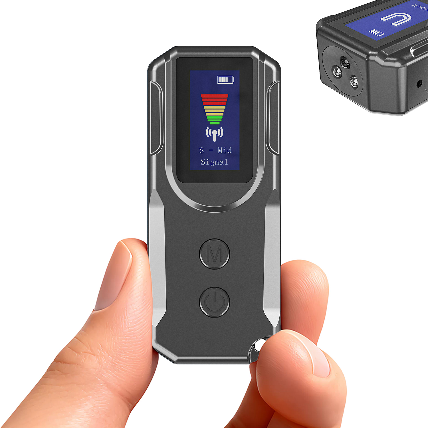 AI 搭載ポータブル RF 信号スキャナー HD ディスプレイ付き隠しカメラ検出器ホテルや旅行の安全のためのスパイ防止装置