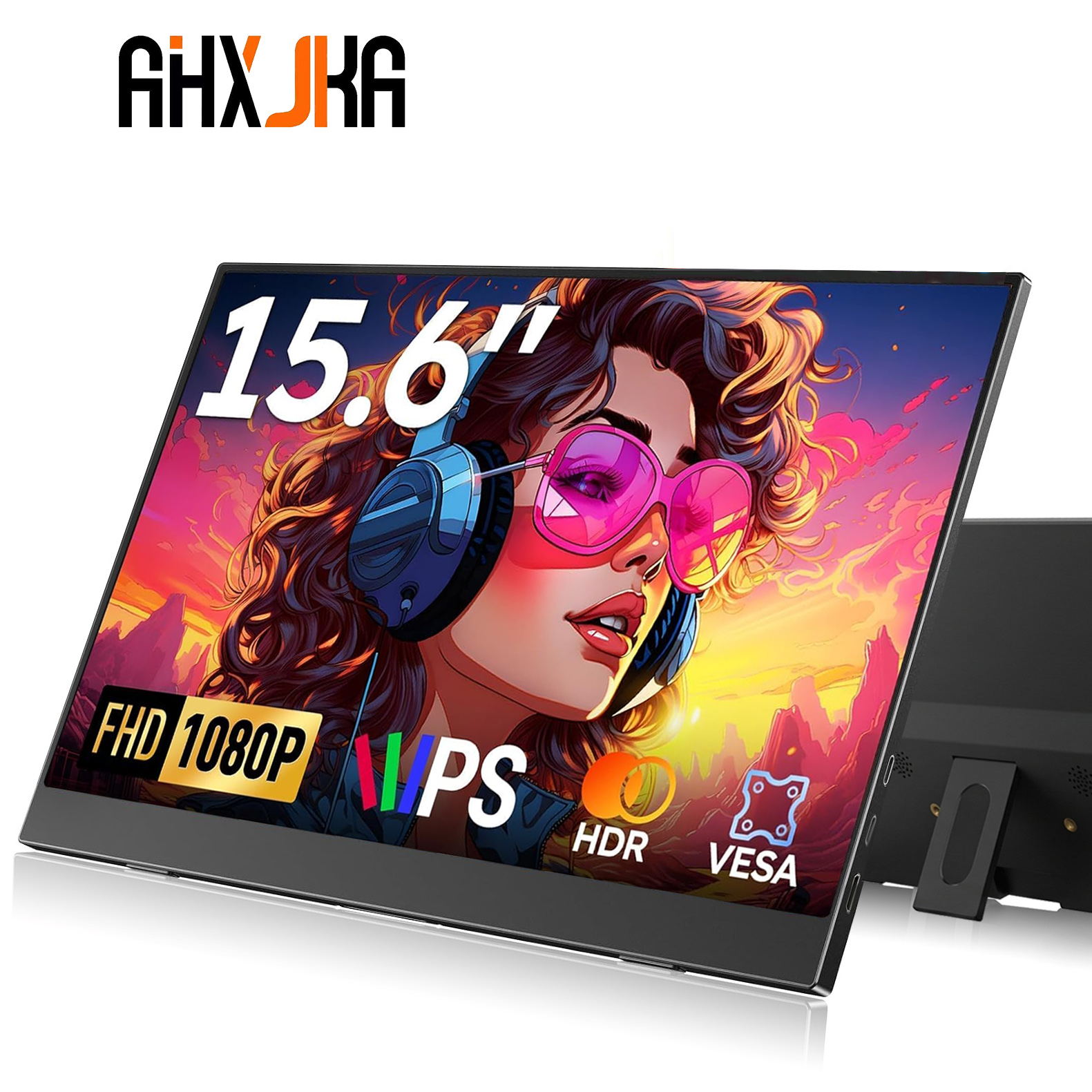 15.6 インチ ノートパソコン用ポータブルモニター 60Hz 1080P 72 NTSC 100%sRGB USB C MiniHDMI 旅行用外部セカンドコンピュータースクリーン HDR 付き