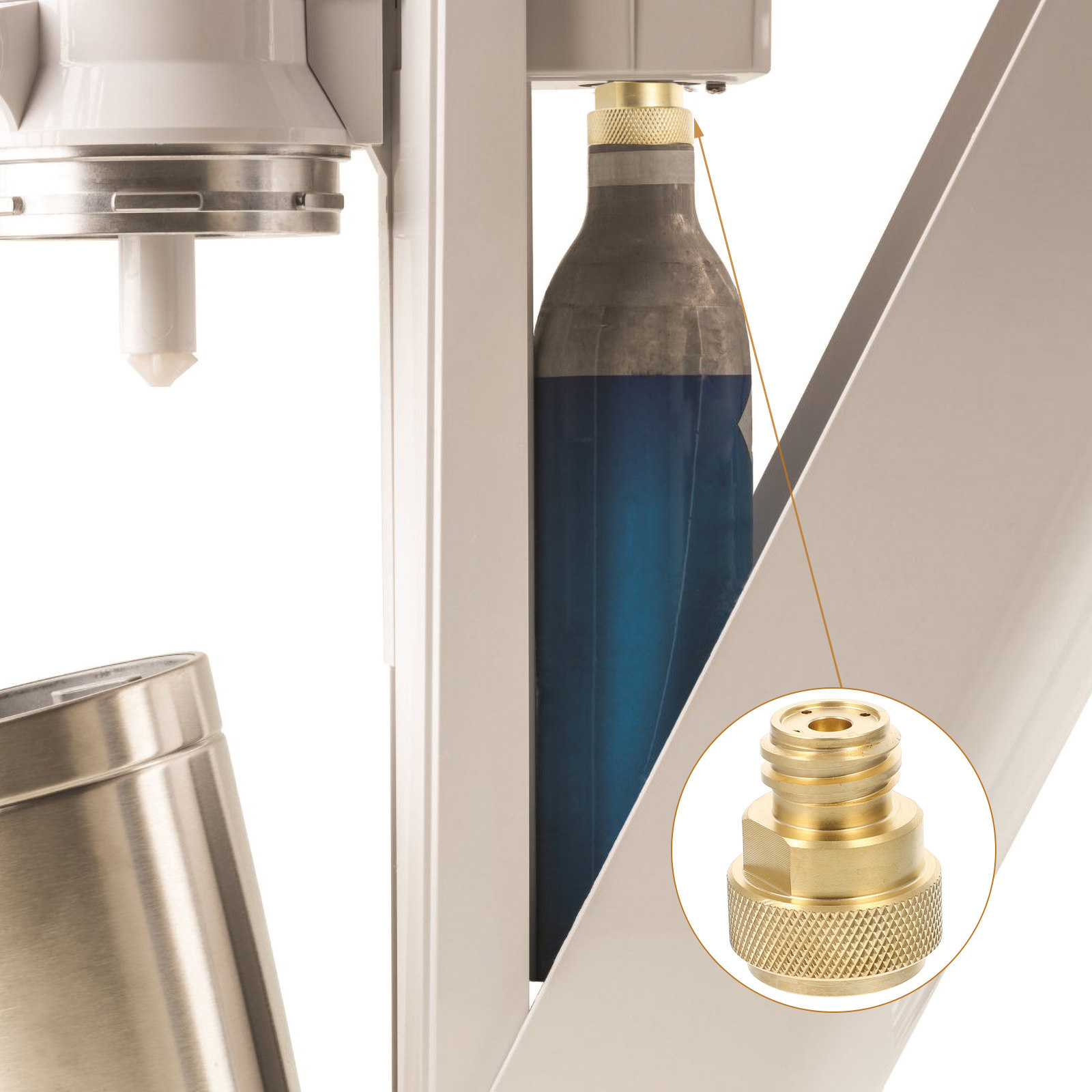 1 セット軽量ソーダ水製造アダプタープロフェッショナル Co2 ガスボトルコネクタ炭酸水マシン屋外使用