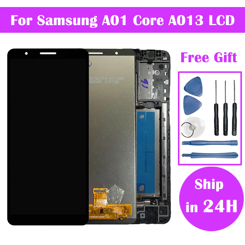 5.3 "サムスン A01 コア液晶 SM-A013G A013F A013G A013M/DS 液晶ディスプレイタッチスクリーンデジタイザアセンブリとフレーム
