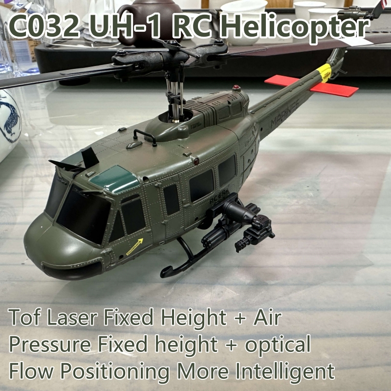 C032 UH-1 ブラシレス RTF RC ヘリコプター 6 軸ジャイロスコープワンクリック 3D フリップオプティカルフローポジショニング UH1 ヘリコプターモデル趣味のおもちゃ