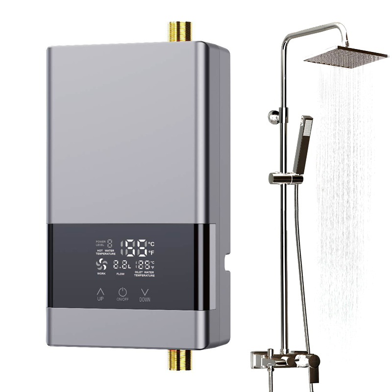 110V 220V インスタント給湯器浴室キッチン壁掛け電気温水器 LCD 温度表示リモコン付き