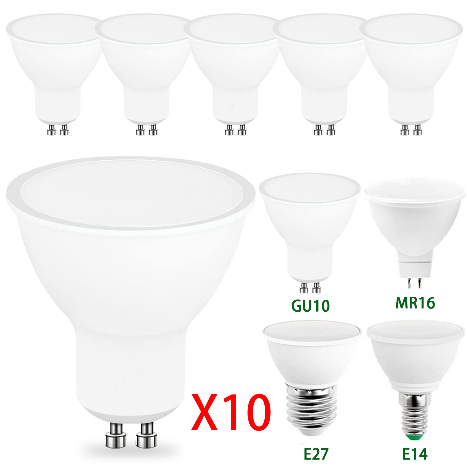 10 個 GU10 E27 E14 MR16 GU5.3 ランパーダ LED 電球 3 ワット 6 ワット 9 ワット 12 ワット 220 V ボンビラス LED ランプスポットライトランパラスポットライト家庭用照明