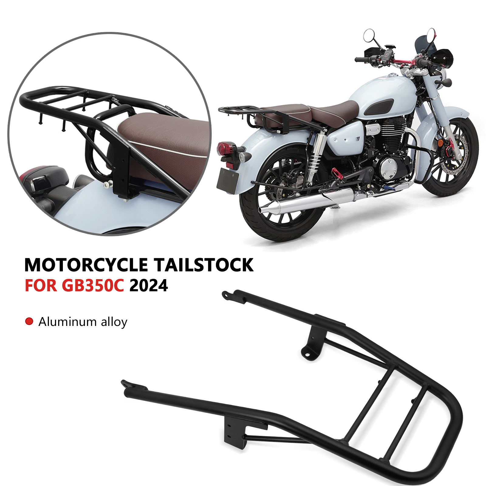 GB350C ため GB 350C 2024 2025 オートバイアクセサリーリア荷物ラックキャリアマウント背もたれ貨物ホルダーテールボックス固定ブラケット