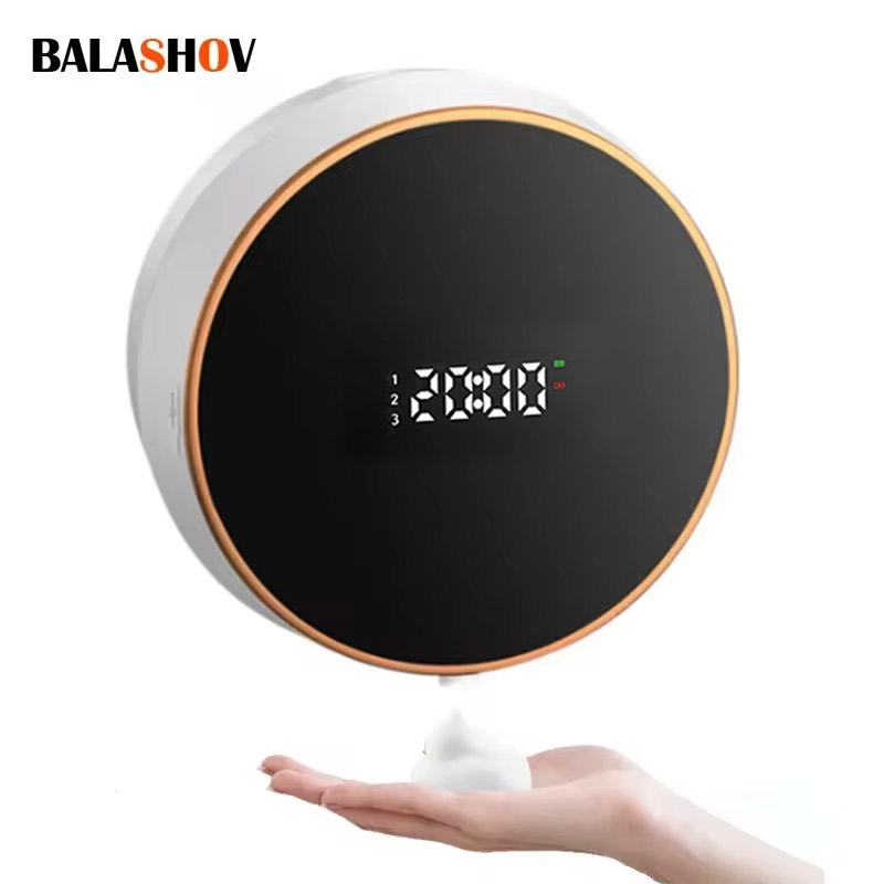 タッチレス自動センサーソープディスペンサーフォームタイプC充電スマート誘導ハンドウォッシャー温度デジタルディスプレイ付き
