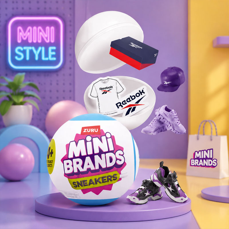 ZURU Mini Brand Series 1 Mysterious Toy Sports Shoe Collection Series Miniature Sports Shoe Box And Sticker Blind Box