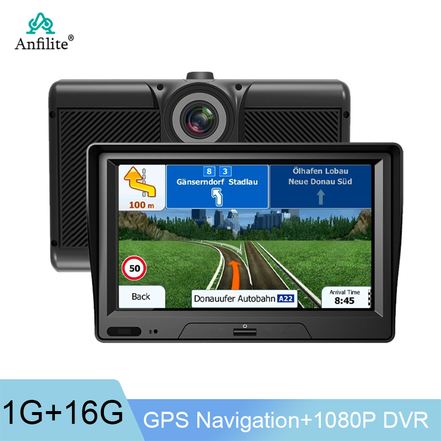 7 インチ車 DVR Android GPS ナビゲーション 1 ギガバイト 16 ギガバイト Bluetooth WIFI ヨーロッパ地図トラック車両 1080P ビデオカメラダッシュカム GPS