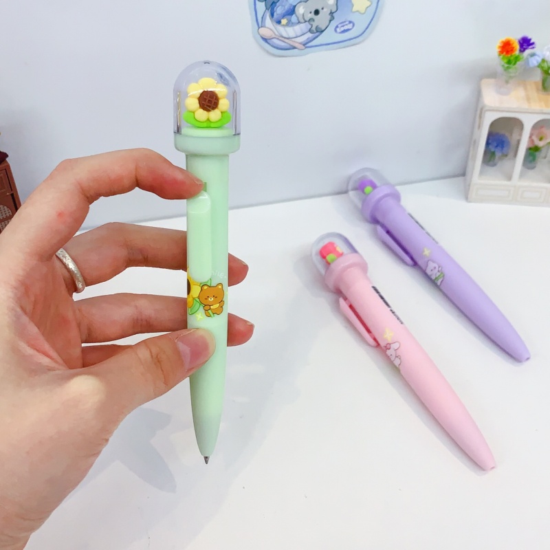 24 ピース/ロットクリエイティブ花風景プレスゲルペンかわいい 0.5 ミリメートル黒インク中立ペンライティングオフィス学用品
