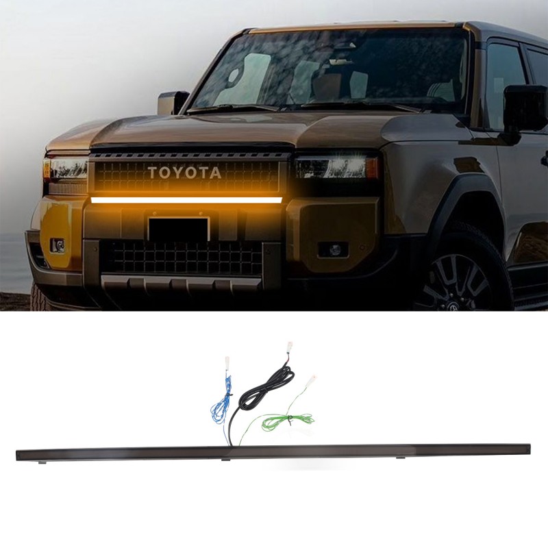 トヨタランドクルーザープラド J250 LC250 2024 2025 フロントグリル LED DRL 昼間ターンシグナルライトフロントライトバー用の LED ライト