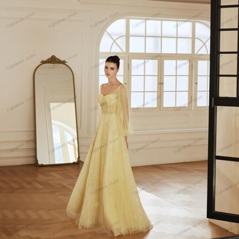 グラマラスイブニングドレスゴージャスなプロムドレスビーズアップリケフルスリーブAラインチャーミングVestidos De Galaカスタマイズ2026