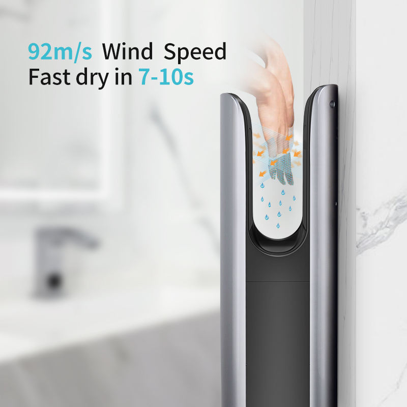 AIKE 新しい縦型ハンドドライヤー スリム、HEPA フィルター付きジェット ハンド ドライヤー、浴室用、110-220V、モデル AK2065