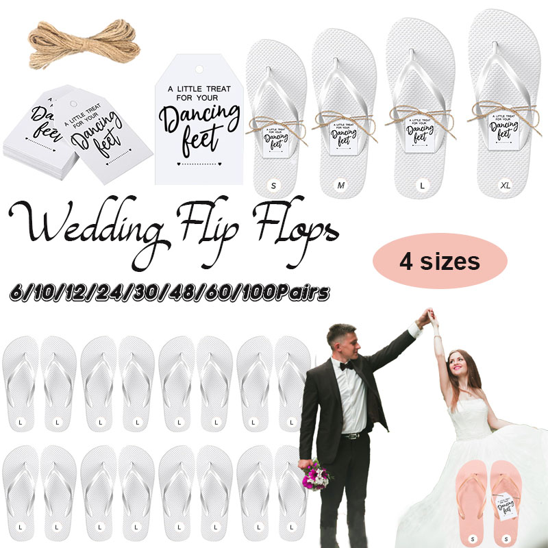 6 ～ 100 ペアのフリップフロップバルク、結婚式のゲスト、ウェディングパーティーの記念品、ダンススリッパ、ブライダルシャワーギフト、サンダルシューズ、ビーチ用