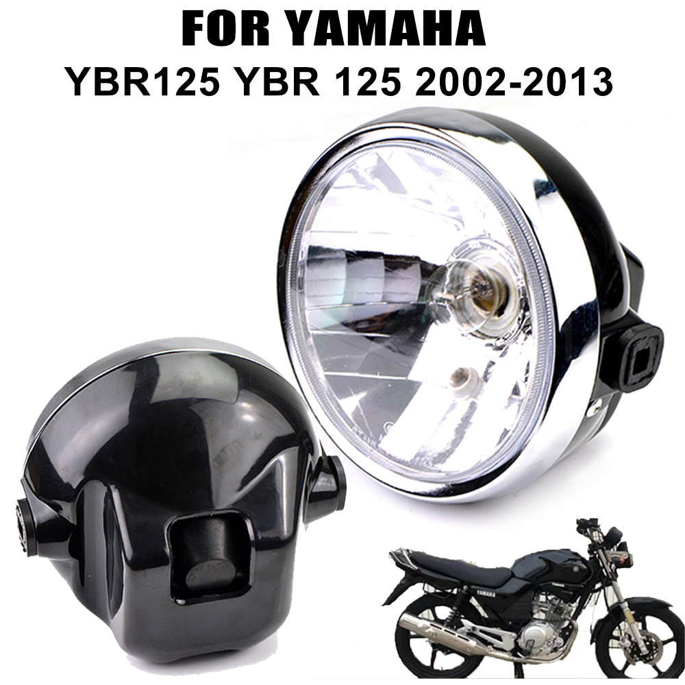 オートバイのヘッドライトフロントランプ電球ヤマハ YBR125 YBR 125 2002-2013 ラウンドアンバーフロントヘッドランプライトモーターアクセサリー