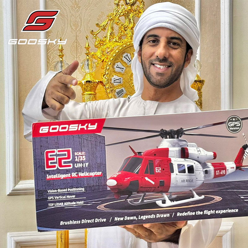 2025 New Goosky E2 1:35 遠隔制御ヘリコプター GPS インテリジェント ドローン 本物の Uh-1y に似ています