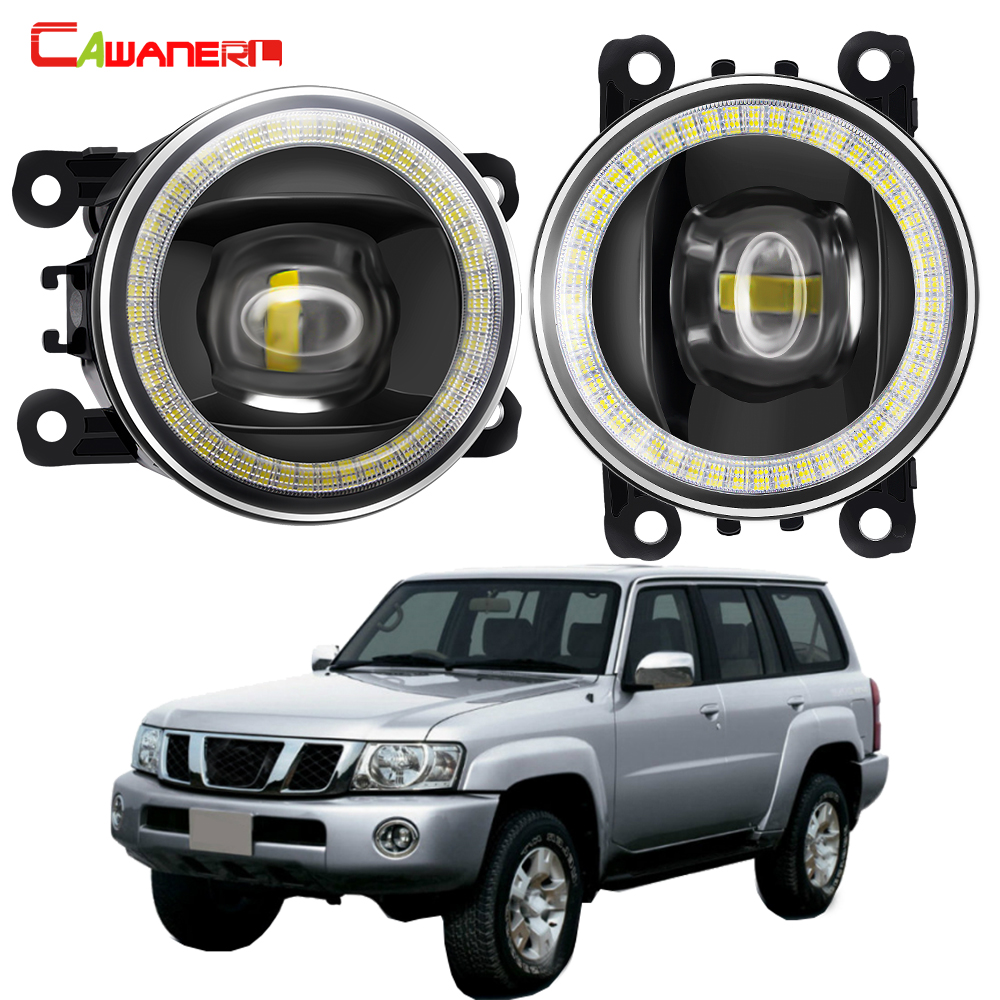 2 × 40 ワット LED フォグライトアセンブリ日産サファリパトロール Y61 フェイスリフト 2005-2009 車エンジェルアイ DRL フォグデイタイムランニングランプ 12V