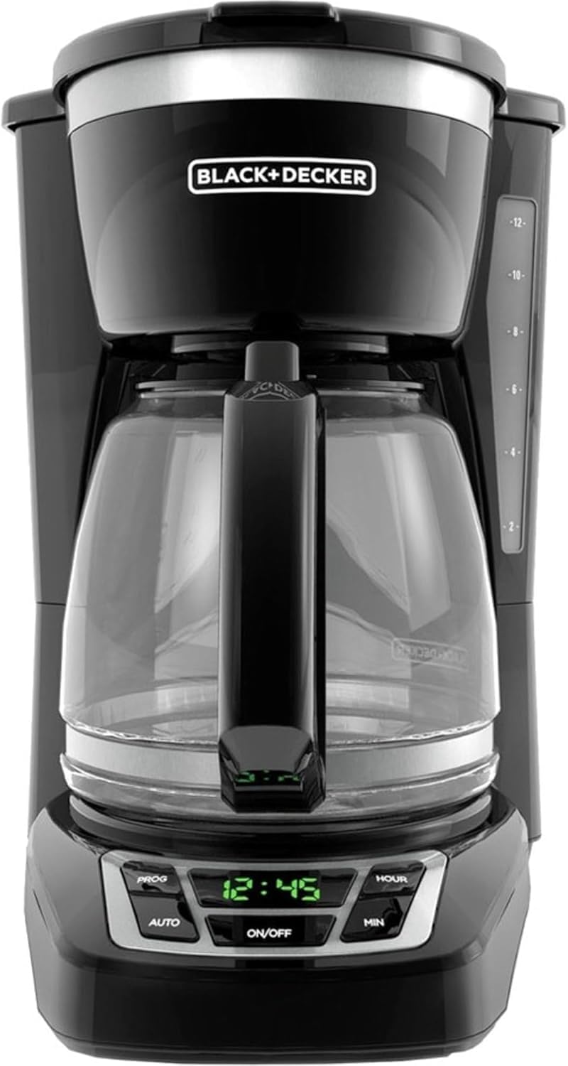 12カップデジタルコーヒーメーカー、プログラム可能、洗えるバスケットフィルター、Sneak-A-Cup、自動醸造、ウォーターウィンドウ、キープホットプレート、