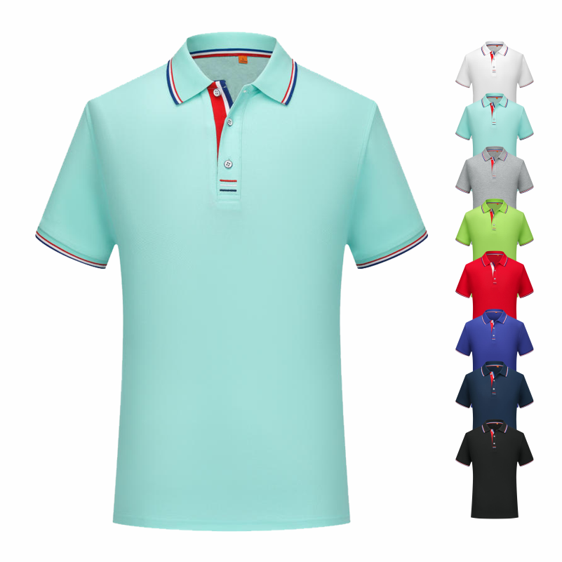 ポロシャツカジュアル無地新夏のファッションブランド男性熱い販売服通気性ラペル 8 色 Tシャツ