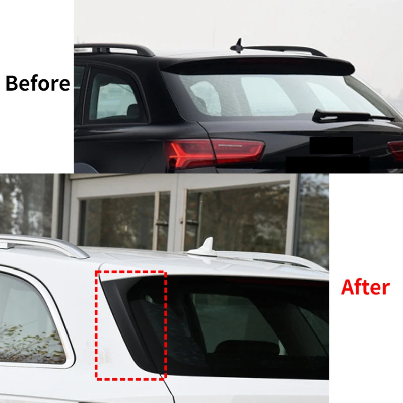 Rear Window Side Fit For Audi A6 C7 Allroad TDI Quattro 2012-2018 Avant Wagon Auto Accessories Spoiler Tail Fin Canards Splitter
