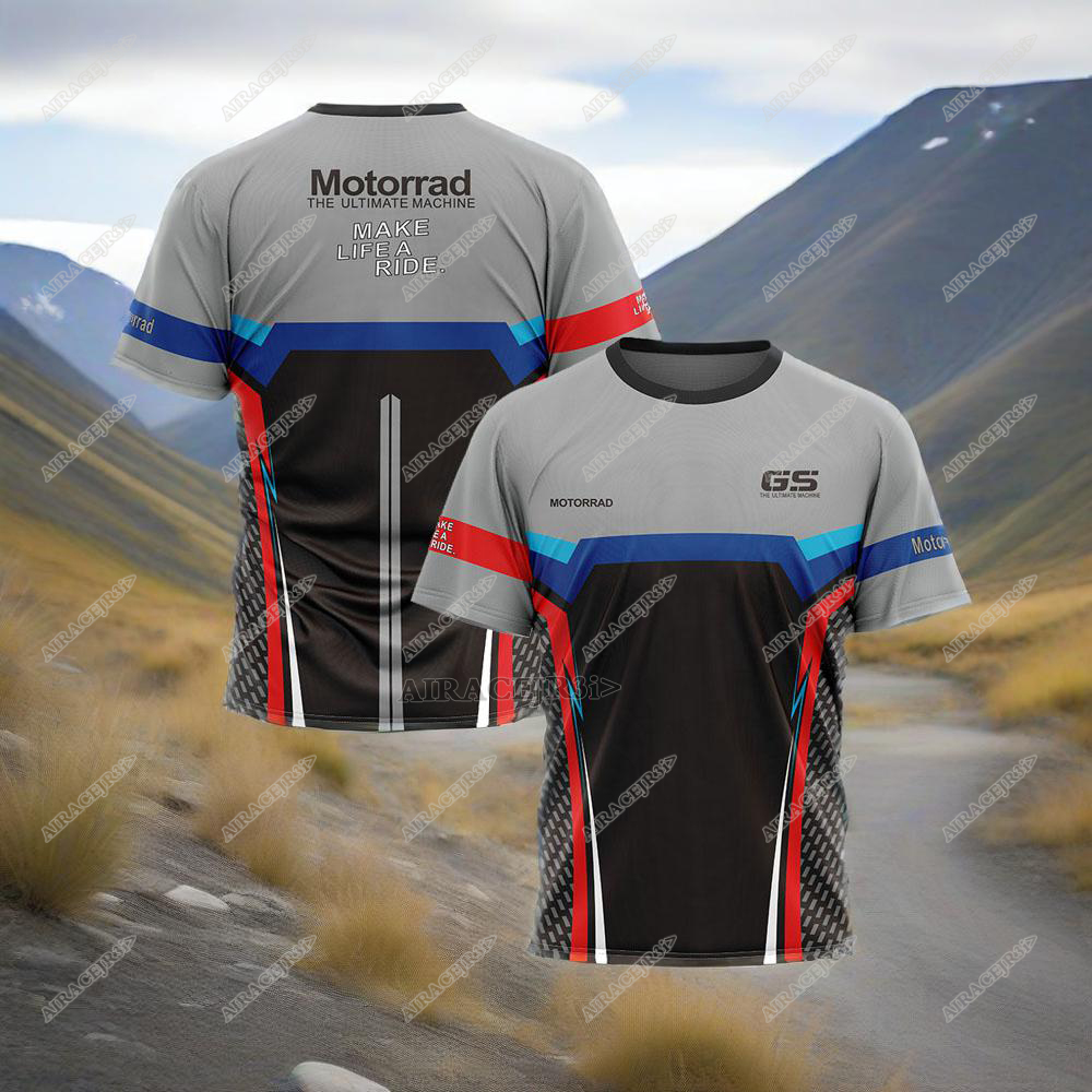 Bmw GS Motorrad Tシャツ R1250GS R1200GS F850GS F750GS ツーリングオートバイレーシングアドベンチャーブラックグレー夏ジャージ