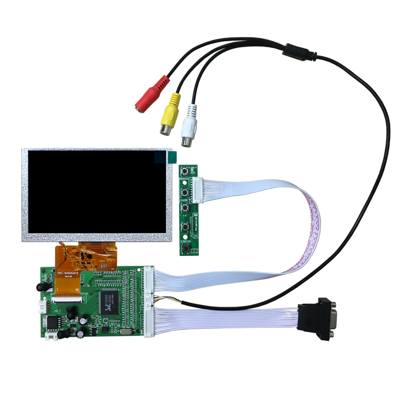 5 インチ 800 * 480 コンピュータ表示画面 CVBS/VGA インターフェース表示画面 12VDC5521 ポート電源 LCD 画面