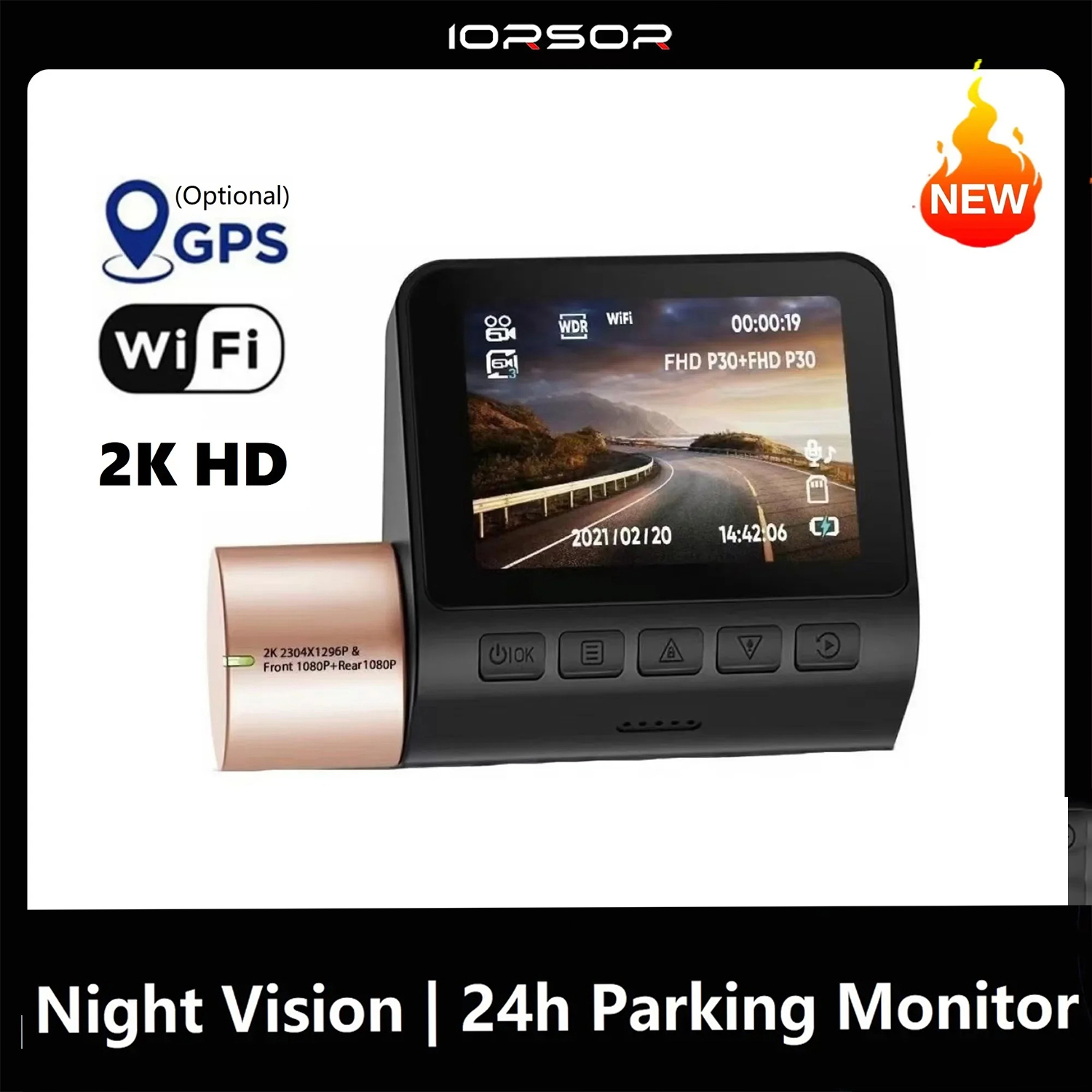 2 18k ダッシュカム車のカメラ WIFI GPS ナイトビジョンダッシュカム 24 時間駐車モニター Dvr パラコシェフロント車カメラレコーダー
