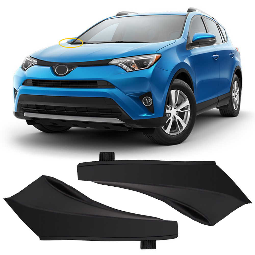1 ペア車のフロントガラスワイパーカウル延長トリムフェンダーカバートヨタ RAV4 RAV-4 2013 2014 2015 2016 2017-2019 外装部品