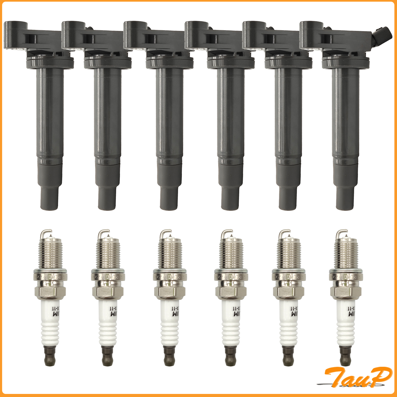 6Pcs Ignition Coil+Spark Plug 90919-02234 90080-19016 673-1301 For Toyotaa Sienna Highlander Camry Lexuss ES300 RX300 RX400h