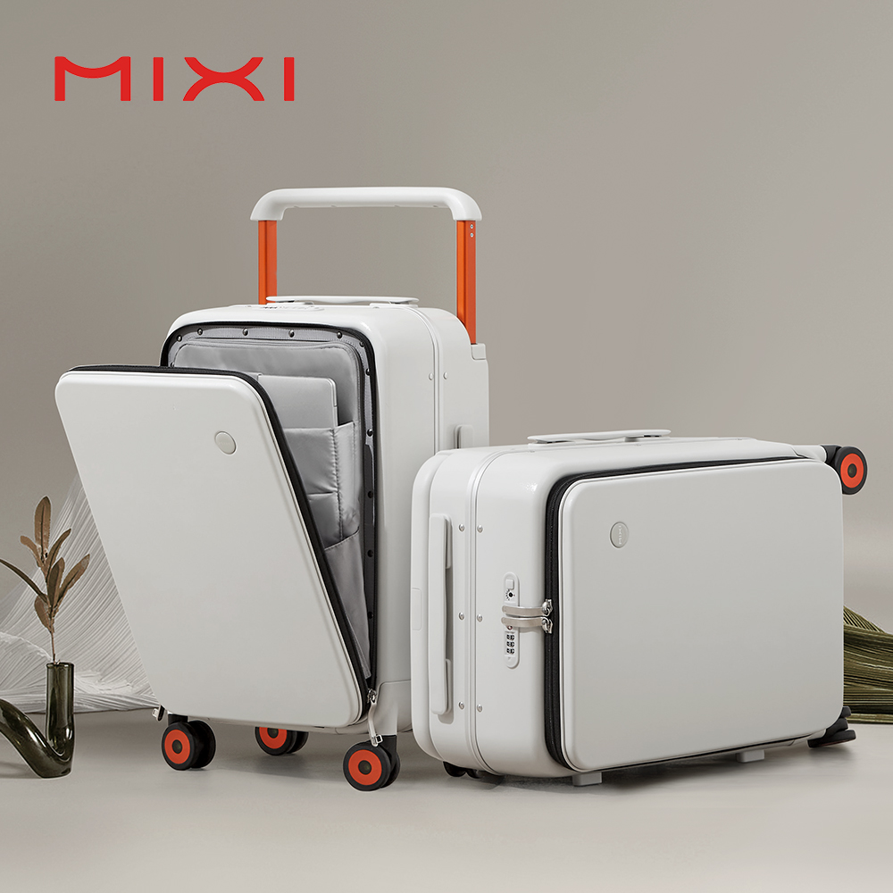 Mixi 新デザインワイドハンドルスーツケース男性機内持ち込み荷物女性旅行トロリーケース 20 インチキャビン PC アルミフレーム M9275
