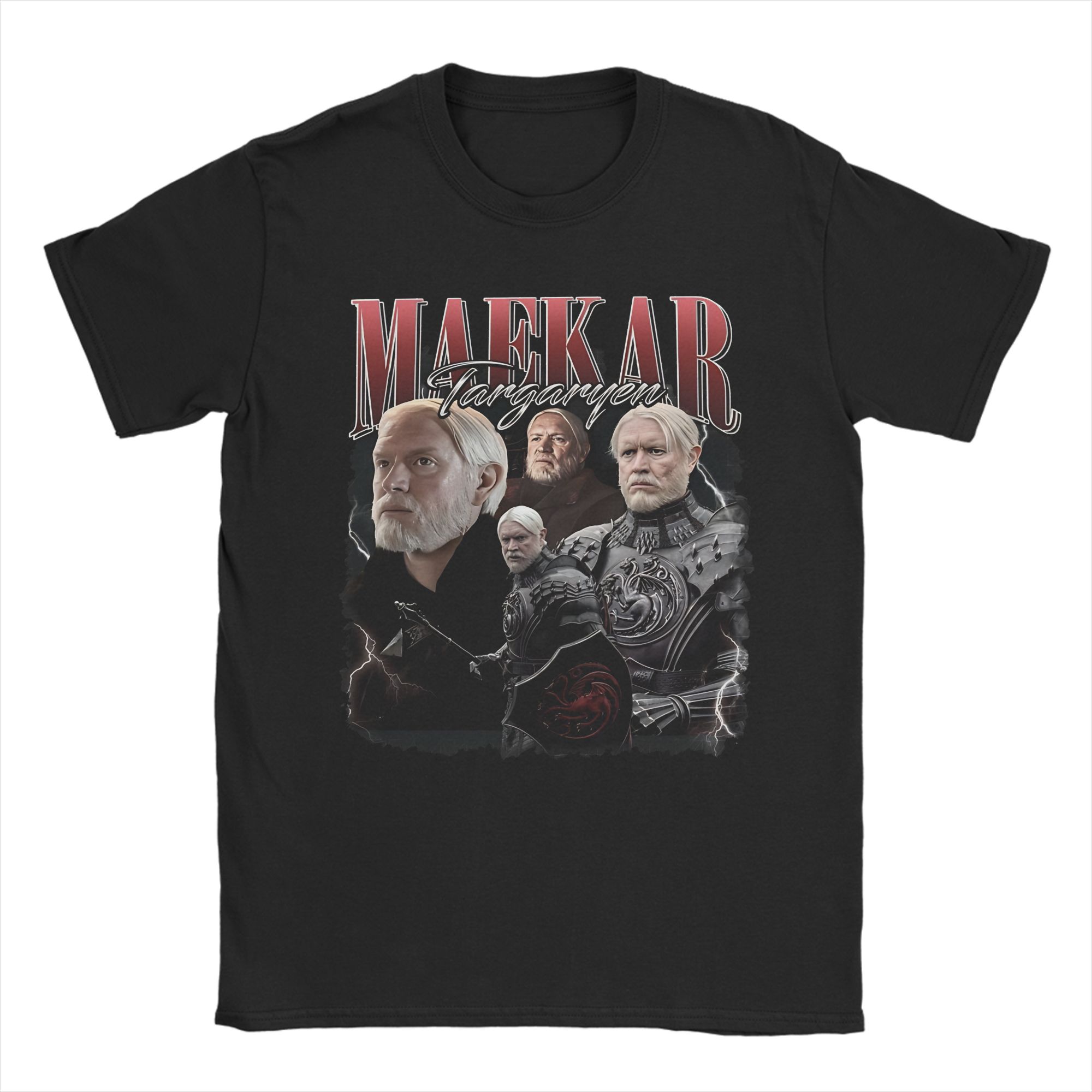 新しい到着 Maekar Targaryen 七王国の騎士 Tシャツ男性女性のための純粋な綿 Tシャツ半袖服