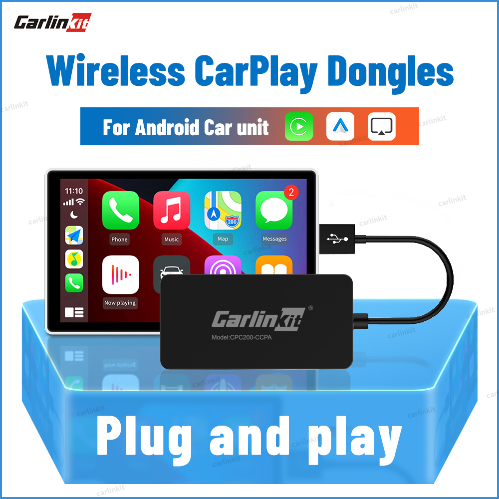 CarlinKit ワイヤレス CarPlay ドングル Android 自動 Android カーラジオ AirPlay 音楽ミラー画面のインストールが必要 Autokit CCPW CCPA