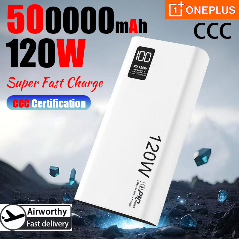 ONEPLUS NEW 120W CCC Certification Fast Charging 500000mAh PowerBank High Capacity Powerbank Portable Battery Charger For Iphone
