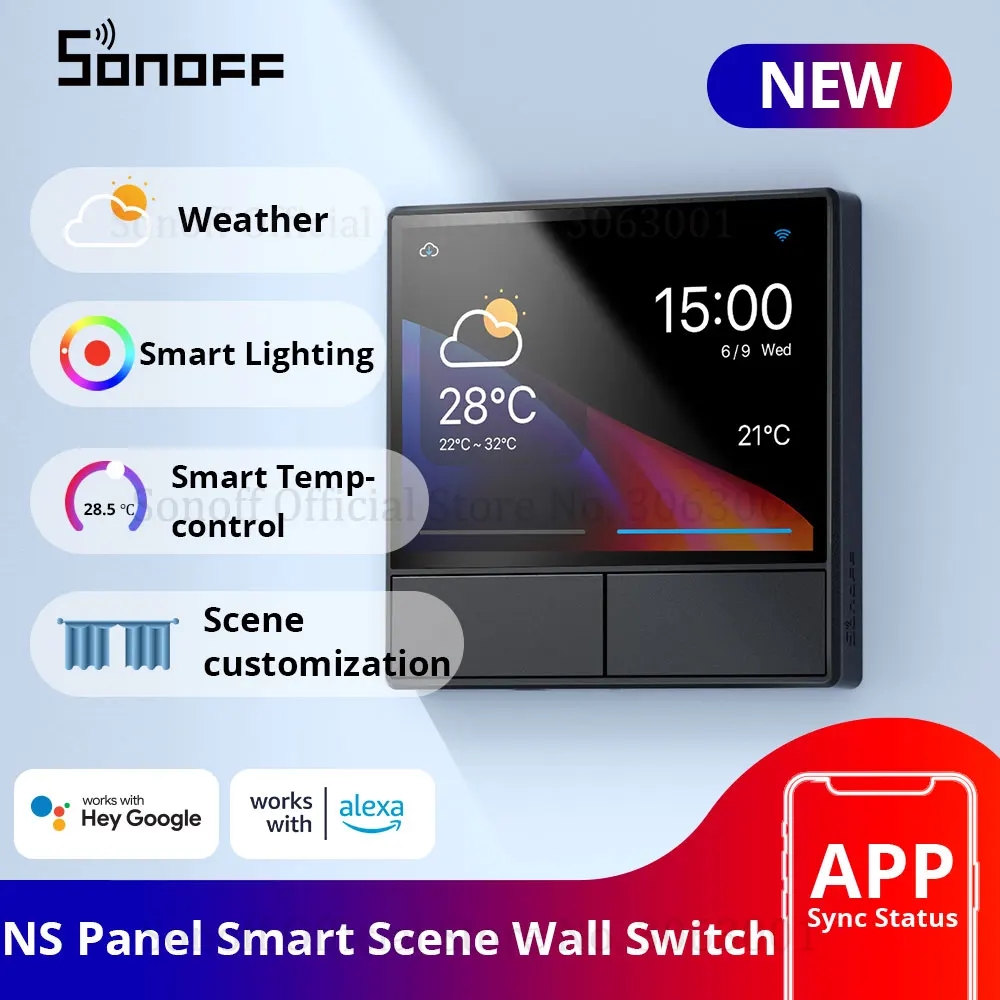 SONOFF NSPanel スマート シーン ウォール スイッチ EU/米国 Wifi スマート サーモスタット ディスプレイ スイッチ オールインワン コントロール Alexa Google ホーム用